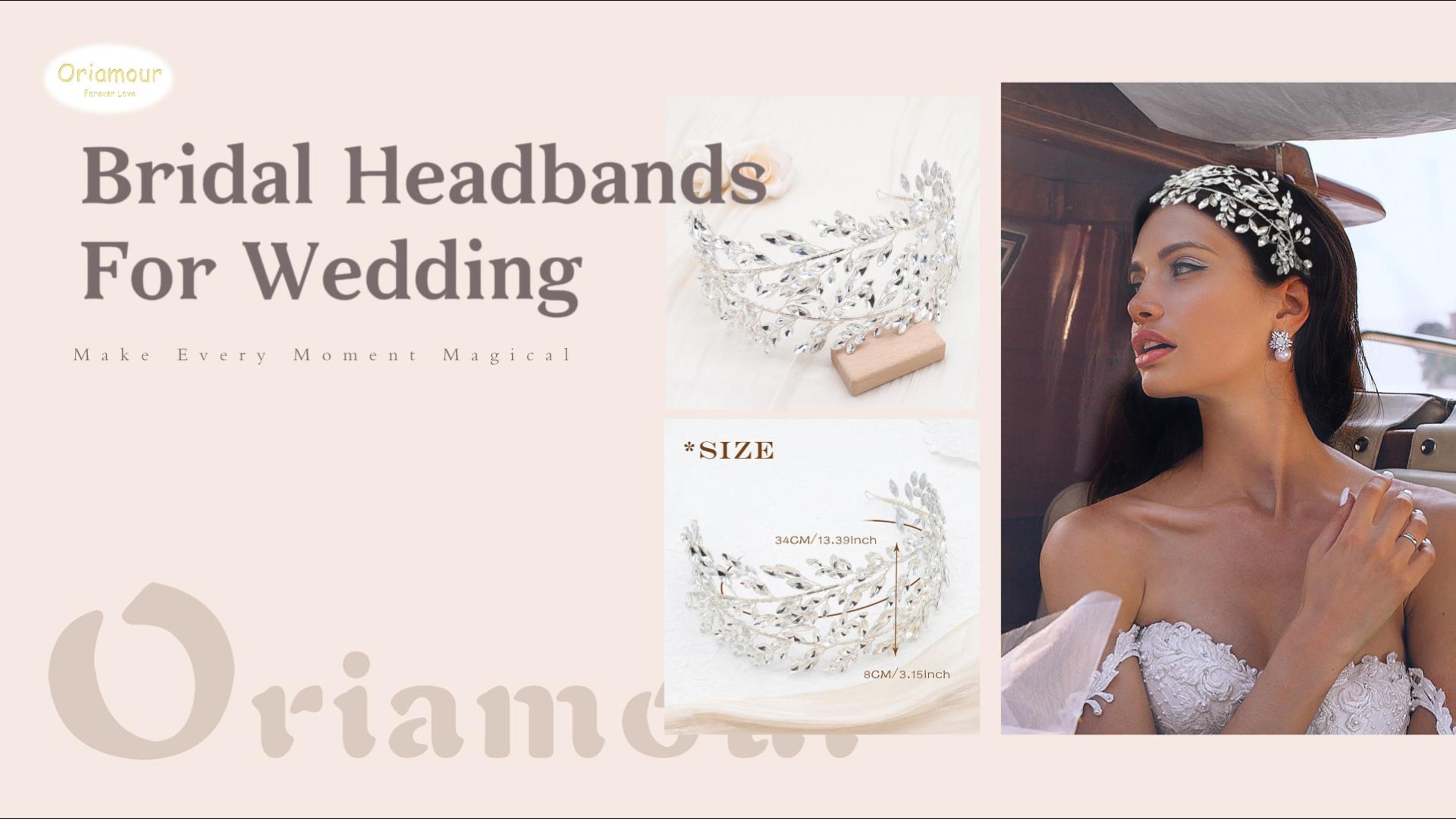 Oriamour Diademas De Boda Plateadas, Tocados De Novia De Cristal Para