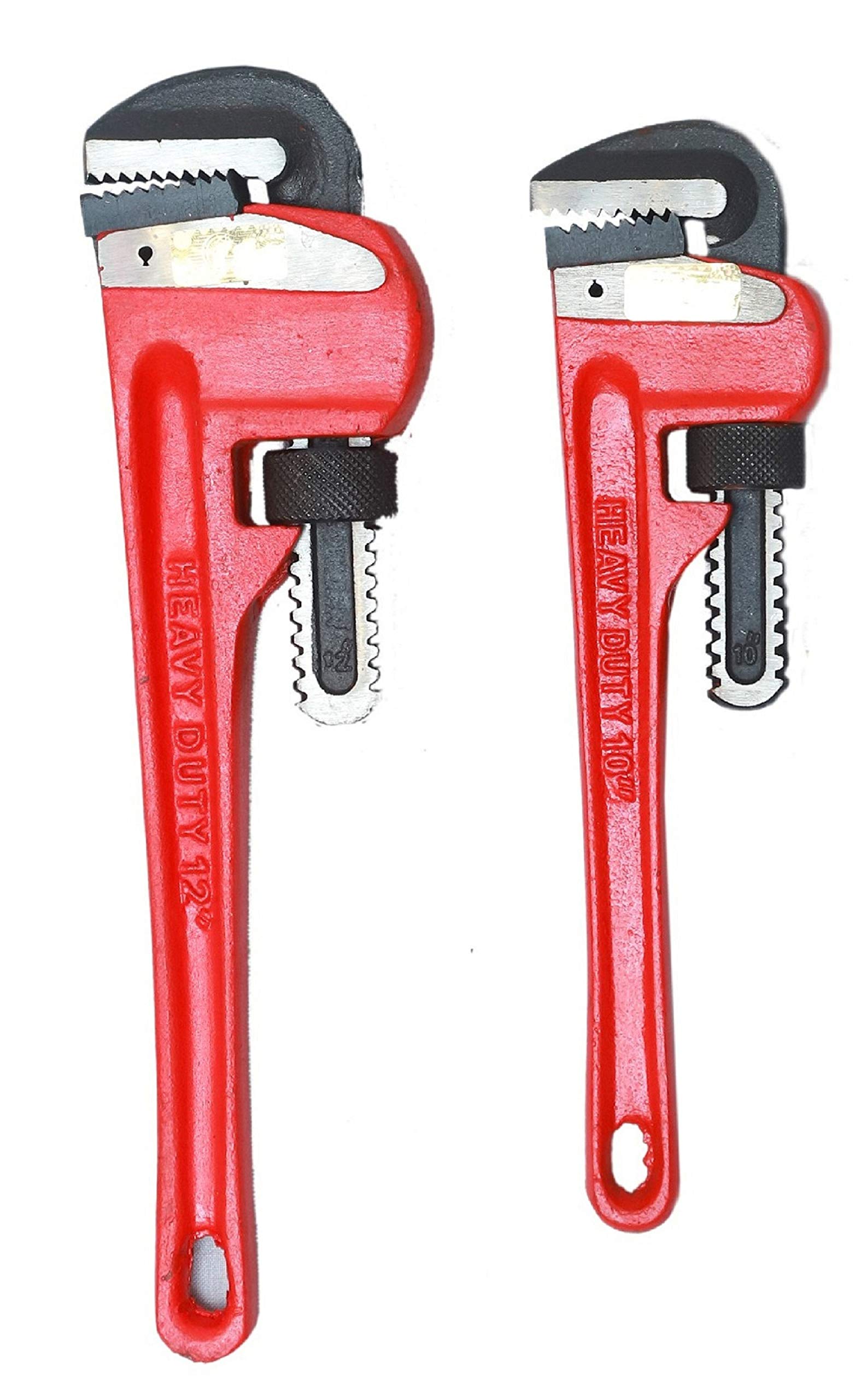 321 Adjustable HEAVY DUTY PIPE WRENCH 10", 12" SET OF 2 PCS.Large Torque, Easy to Adjust, Strong Clamping, Thick Body. Hand tools.(Easy-grip pipe wrench tool)