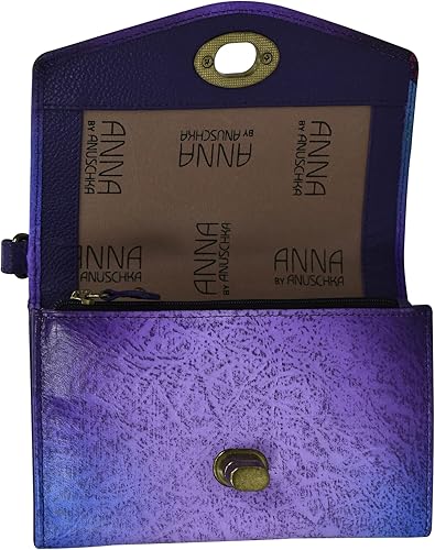 Vista 5 de Anna by Anuschka Bolso de mano pintado a mano de cuero genuino vintage para mujer