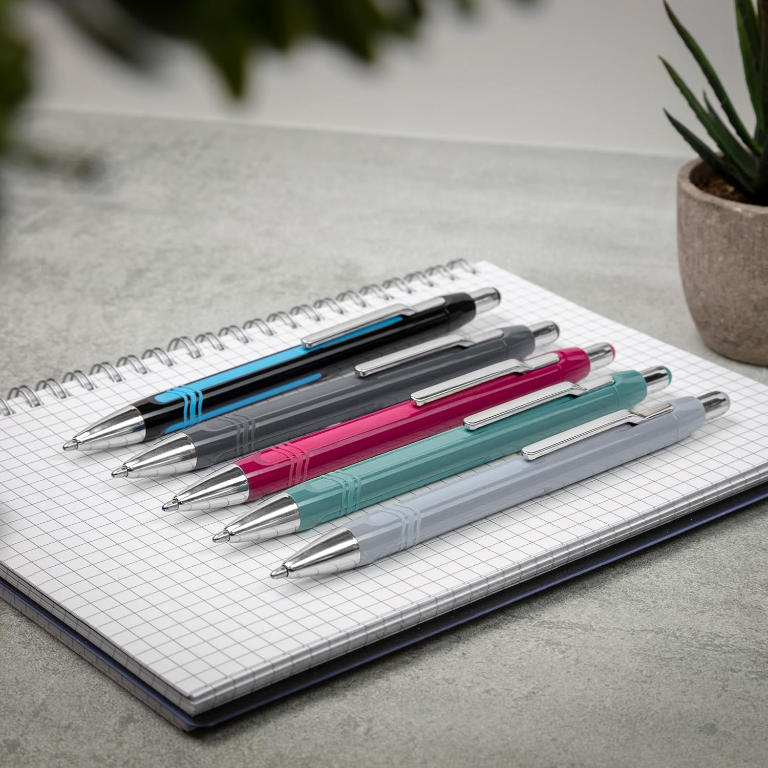 Schneider Epsilon 138643 Retractable Ballpoint Pen (Line Width XB, Ink Colour: Blue, Indelible Refill) Stone Blue