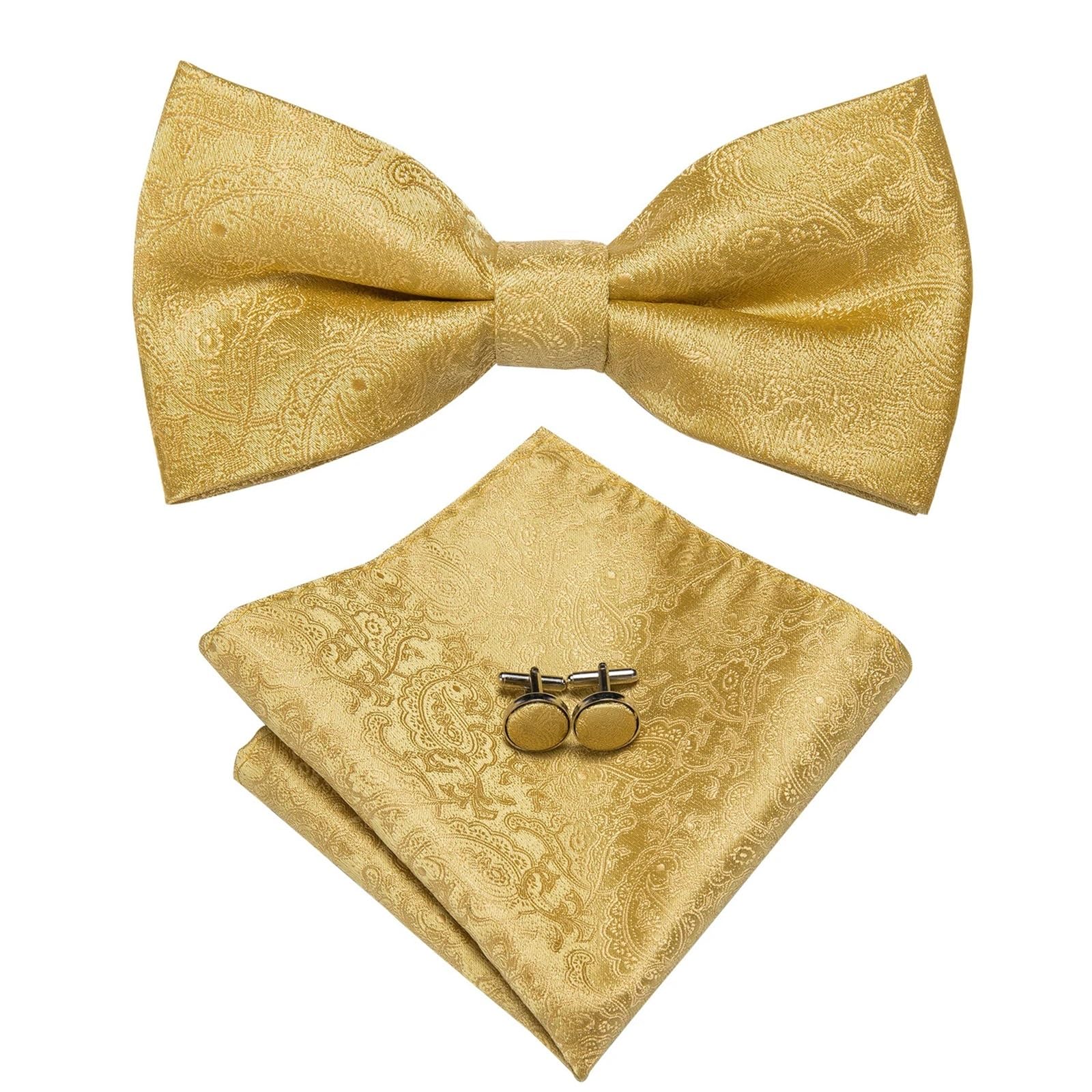 Pajaritas Hombre Conjunto de broche y gemelos, pañuelo pajarita