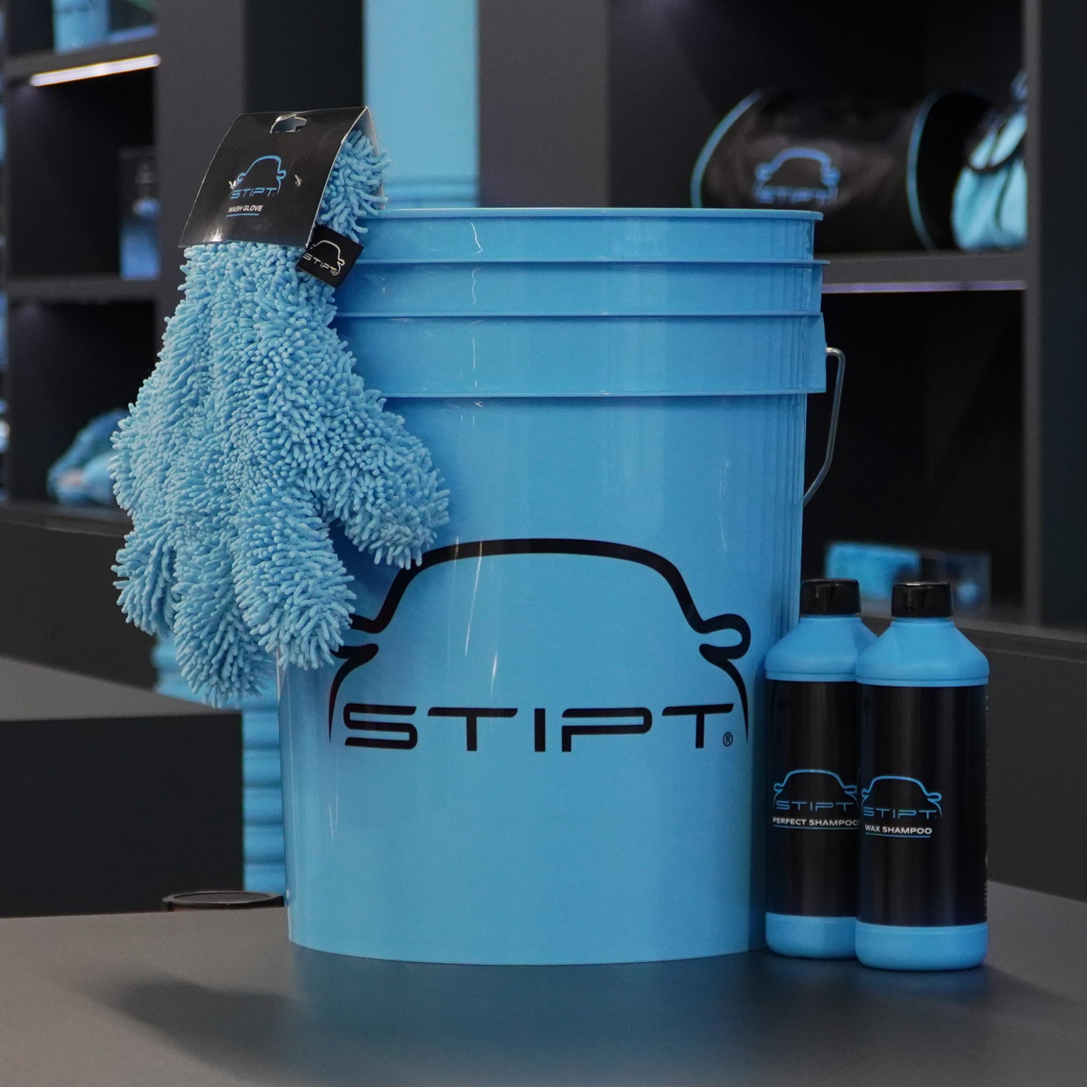Basic Wash Package - Autowaschset mit Grit Bucket, Perfect Shampoo, Wax Shampoo und Wash Glove - Komplettset für die manuelle Autowäsche