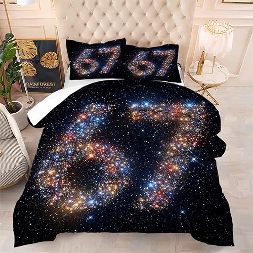 Miniatura 21 de kxry - Juego de edredón 3D azul y morado con diseño de galaxia, tamaño individual, espacio exterior, cielo estrellado, universo, ropa de cama para