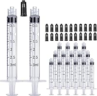 Vista 11 de Jeringa Luer Lock de 0.0 fl oz sin aguja, jeringas de plástico de 1 cc selladas individualmente estériles con tapas de punta, sin agujas