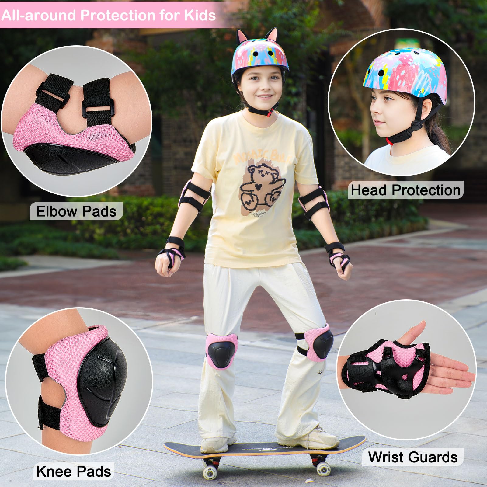Unicorn Castle Kinderhelm Set - Mit Protektoren Fü Produktbild-Vorschau 6