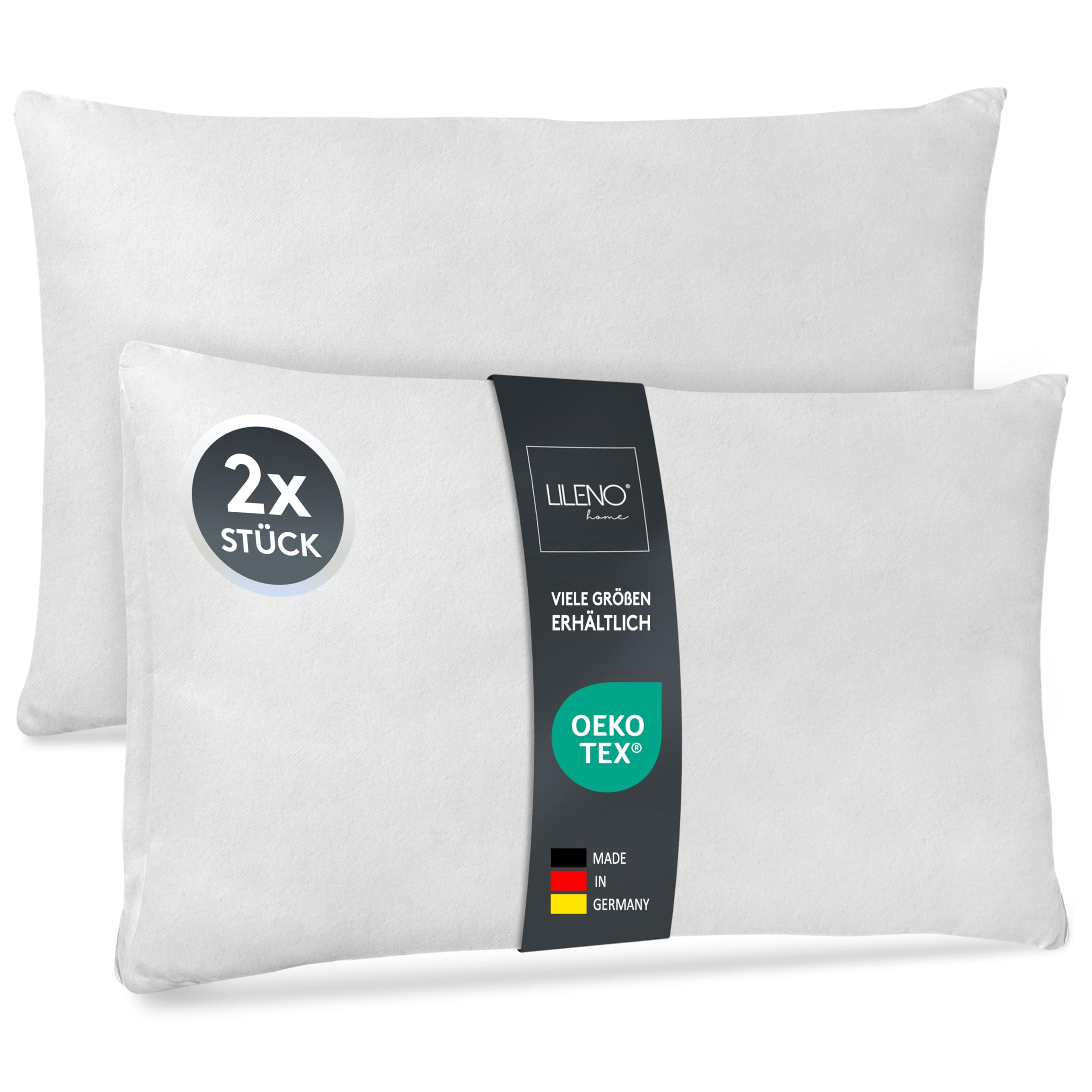 LILENO HOME Set of 2 Pillow Fillings 70x90 cm - 40°C Washable Inner Pillow Suitable for Allergies - Polyester Pillow for Couch, Sofa cusion, and as Head and Bed pillow