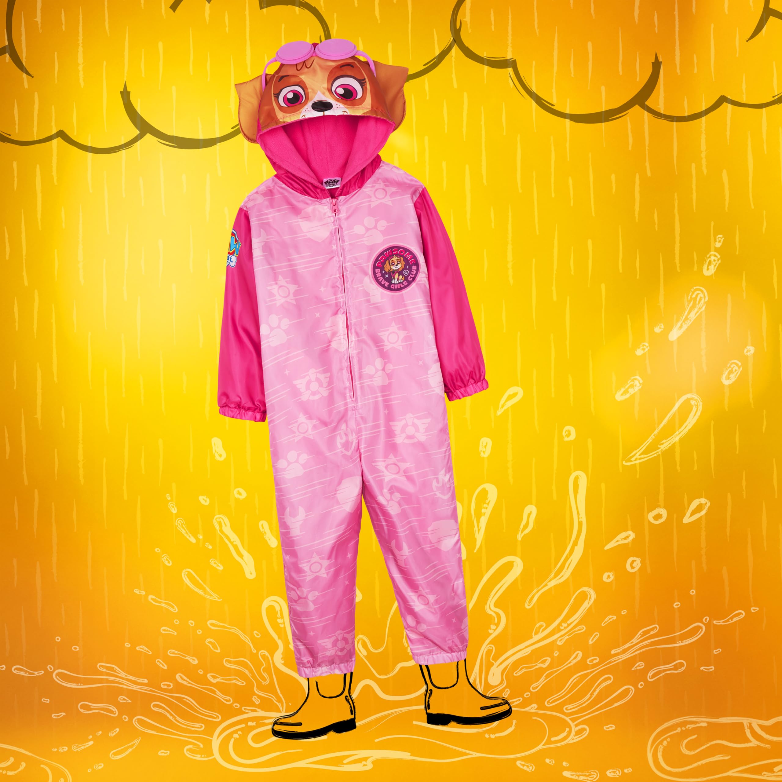Get Trend Psi Patrol kombinezon przeciwdeszczowy dla dziewcząt, Skye, wodoodporny kombinezon, płaszcz przeciwdeszczowy dla dzieci, odzież przeciwdeszczowa, prezent dla dziewczynek
