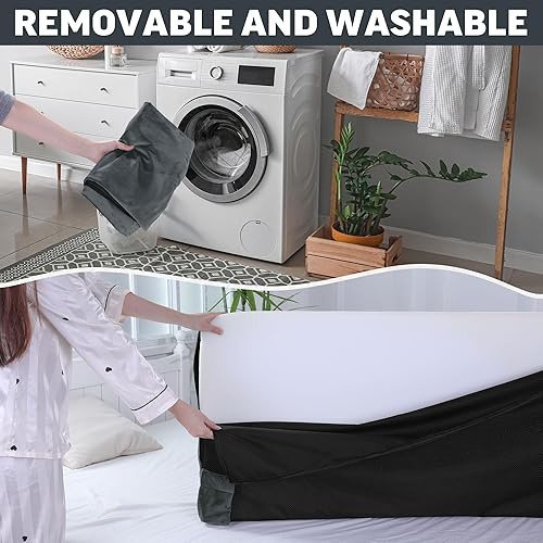 Miniatura 7 de MABOZOO Almohada de cuña para dormir, almohada de cuña de 60 x 23 x 6 pulgadas, almohada de cuerpo elevado con bolsa de almacenamiento para reflujo