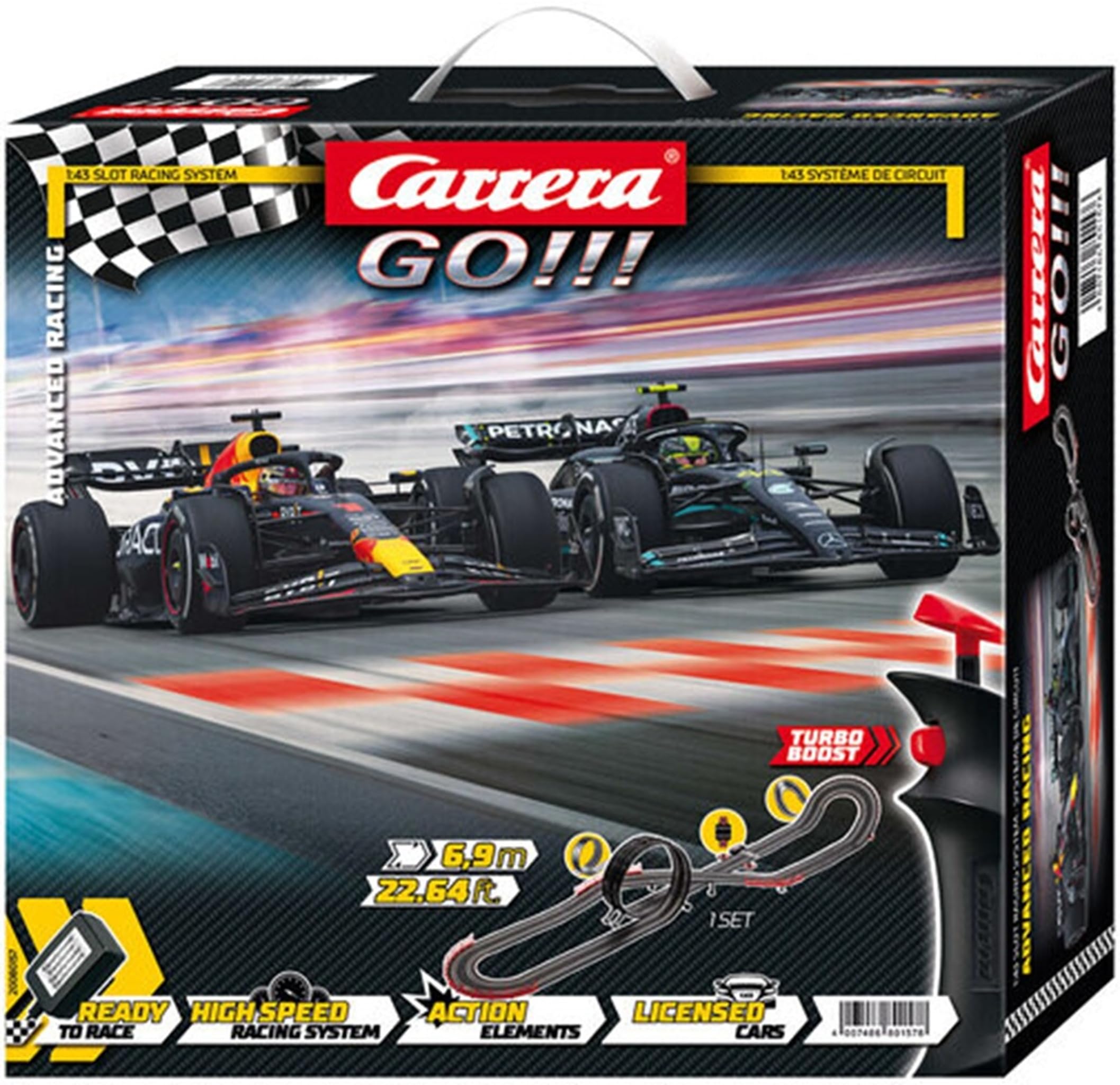 Carrera GO!!! Advanced Racing pista – Formula 1 – Red Bull RB19 – Mercedes AMG – Modello: 20080157