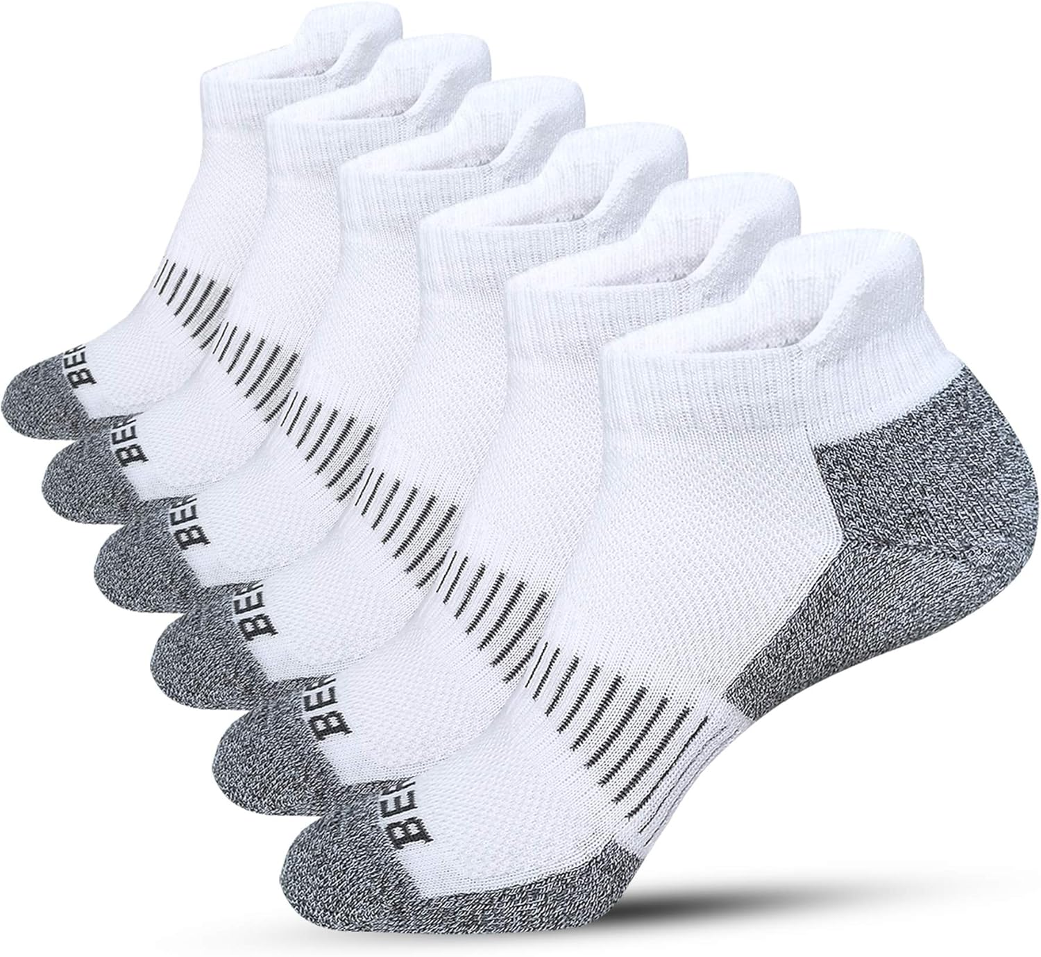 BERING Men's Performance Athletic Ankle Running Socks (6 Pack) : Clothing, Shoes & Jewelry