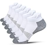 BERING Men's Athletic Running Ankle Socks Cushioned Heel Tab (6 Pairs)