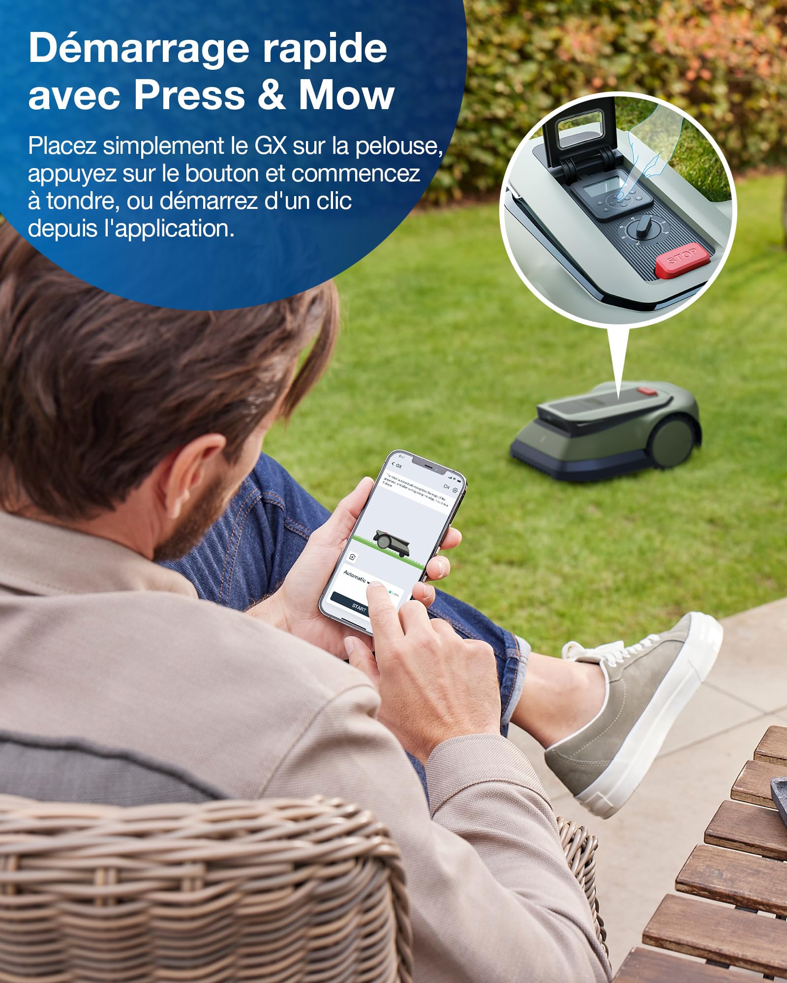 ECOVACS GOAT GX-600 Tondeuse robot avec aucun réglage des limites pour jardins max.600㎡ — vue 3
