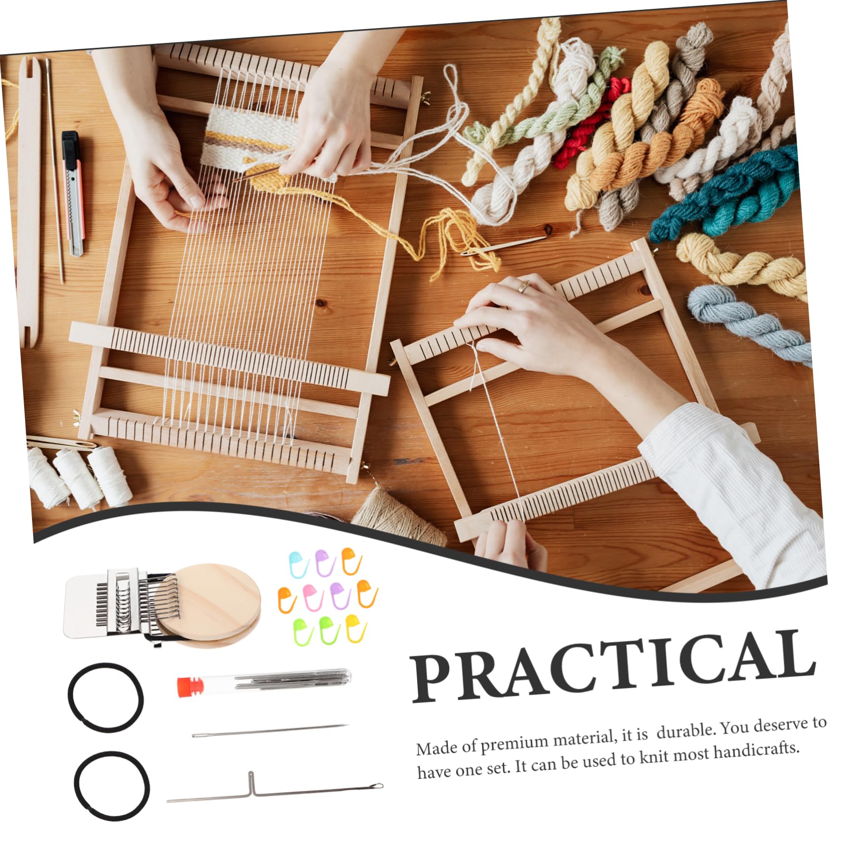 ERINGOGO Clothes Mending Weaving Loom 10 Needle Mini Knitting Machine for Intellectual Development Parent-Child Interaction