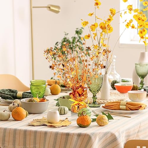 Miniatura 50 de Crowye 6 piezas de centro de mesa de aluminio metálico en aerosol para fiesta de Halloween, decoración de mesa de otoño con estrellas