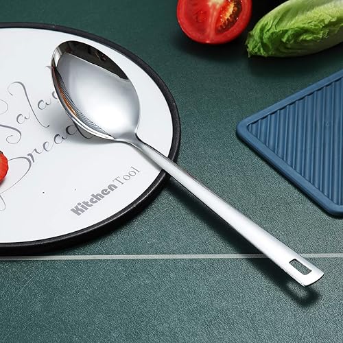 Miniatura 3 de Cuchara de Cocina, Berglander de Acero Inoxidable Sólida para Servir, Cuchara para Untar para Cocinar, Cuchara de Cocina Antiadherente y Resistente