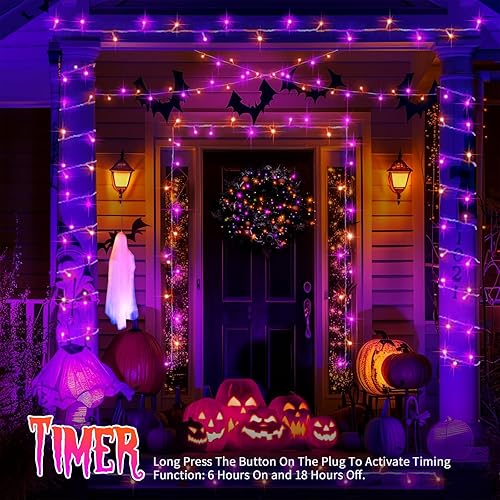 Miniatura 36 de Luces de Navidad de 200 pies con 500 luces LED para exteriores, tira de luces extralargas, cable transparente, impermeable, 8 modos de temporizador