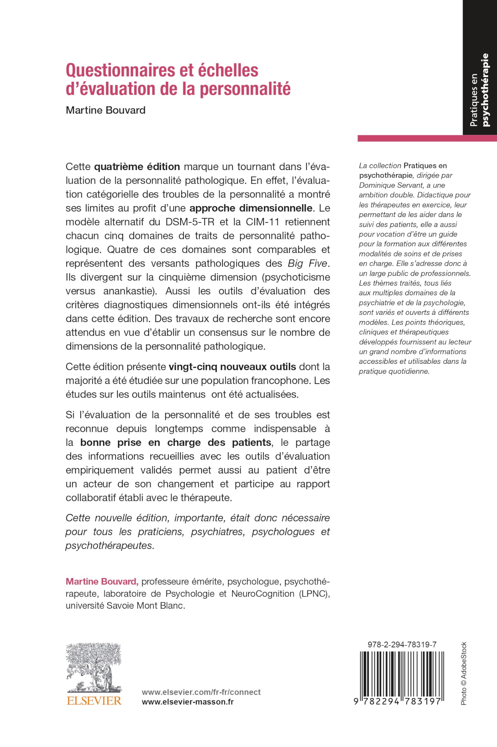 Questionnaires et échelles d'évaluation de la personnalité