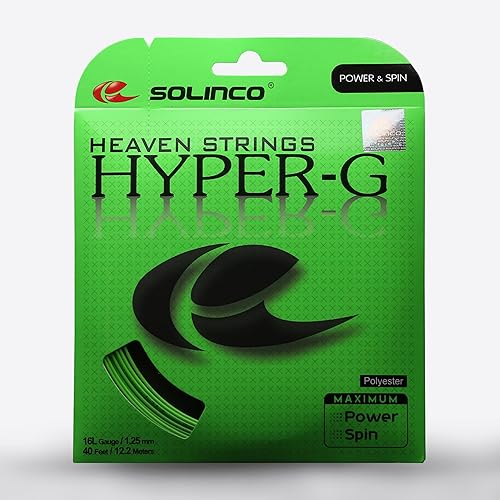 Miniatura 2 de Bobina de cuerda de tenis Solinco Hyper-G de copoliéster 200 m  656 pies Giro extremo, potencia y control - Tecnología TruTension, poliéster