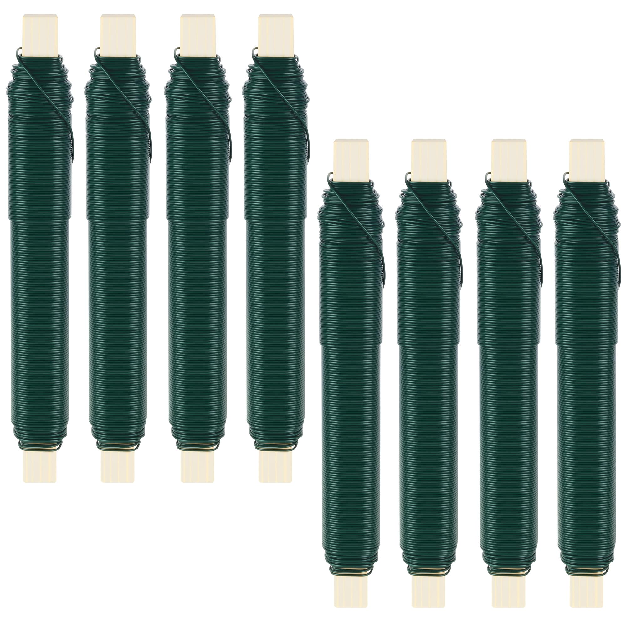 8 Pezzi Filo di Ferro Modellabile, 0,65 mm, Filo per Avvolgere Fiori, Fil di Ferro Fioristica, Filo per Legare Verde Avvolto su Un Bastoncino di Legno, per Giardino, Casa, Ufficio