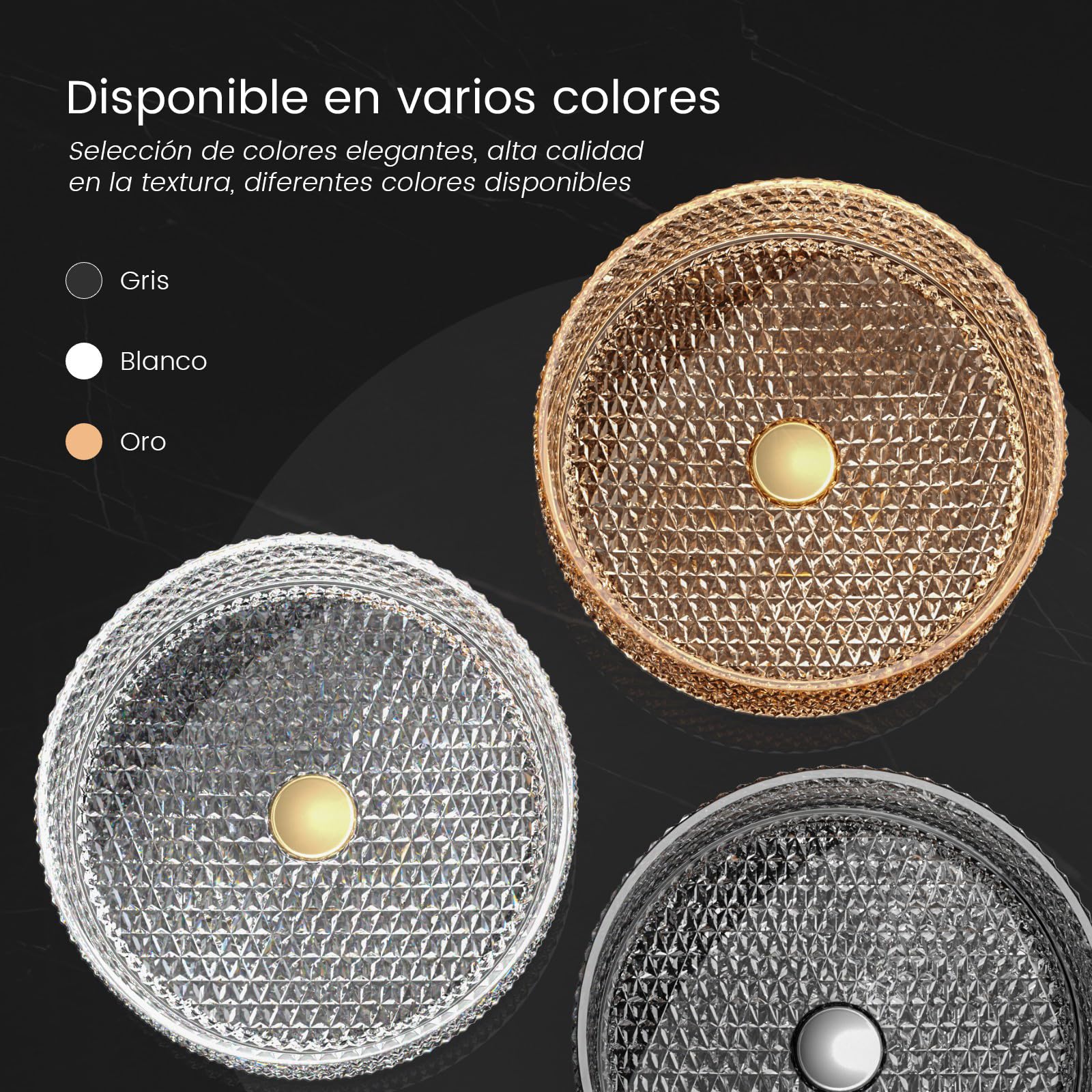 EMKE Lavabo para montar en cristal,360 x 360 x 112 mm,rosa dorado | Lavamanos redondo, lavabo de para baño y WC de invitados, lavabo sin orificio para grifo