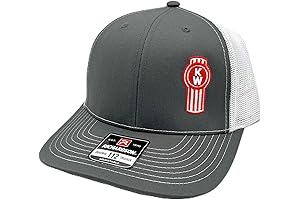 Kenworth Richardson 112 Charcoal & White Embroidered Snapback Trucker Mesh Hat: Must-Have Freightliner Accessory