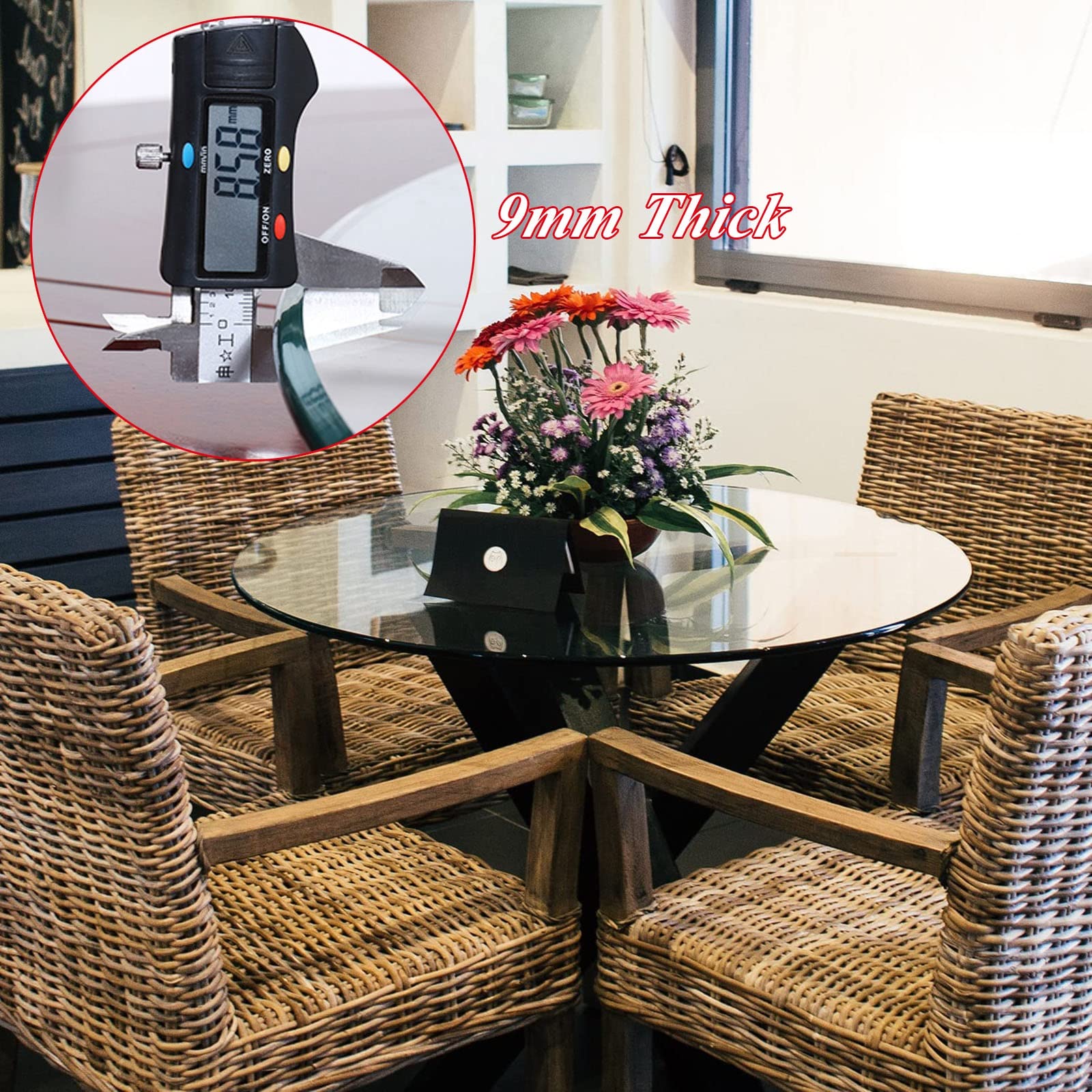 Amazon｜強化ガラス天板 透明 円形 480・650・700・800・1000mm