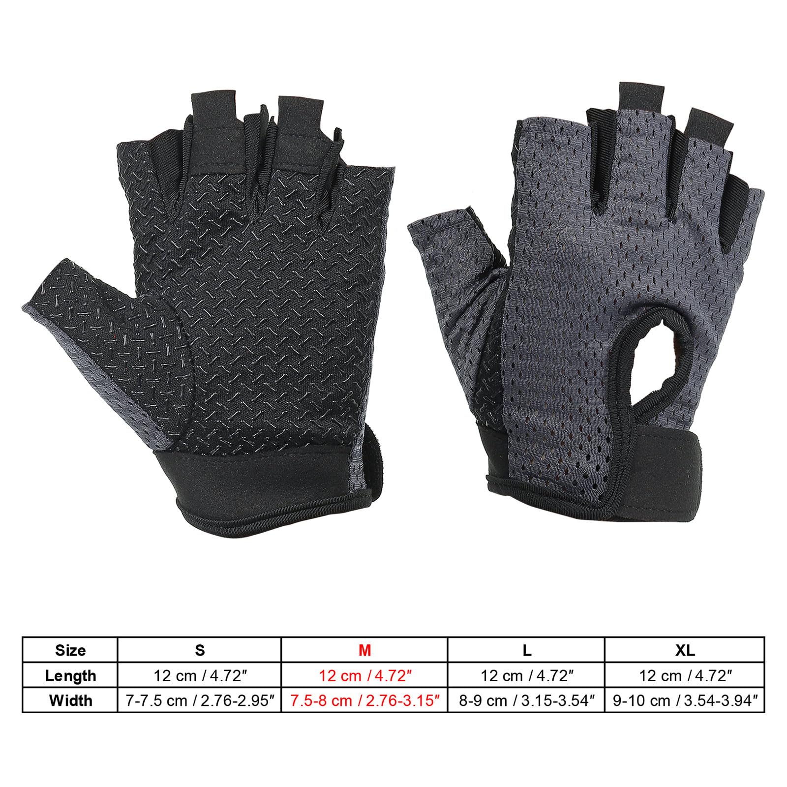 PATIKIL Fishing Gloves, 1 Pair Breathable Fingerless Sun Protection Gloves for Men Women Rowing Kayaking Cycling Hiking Grey (M Size) - Image 3