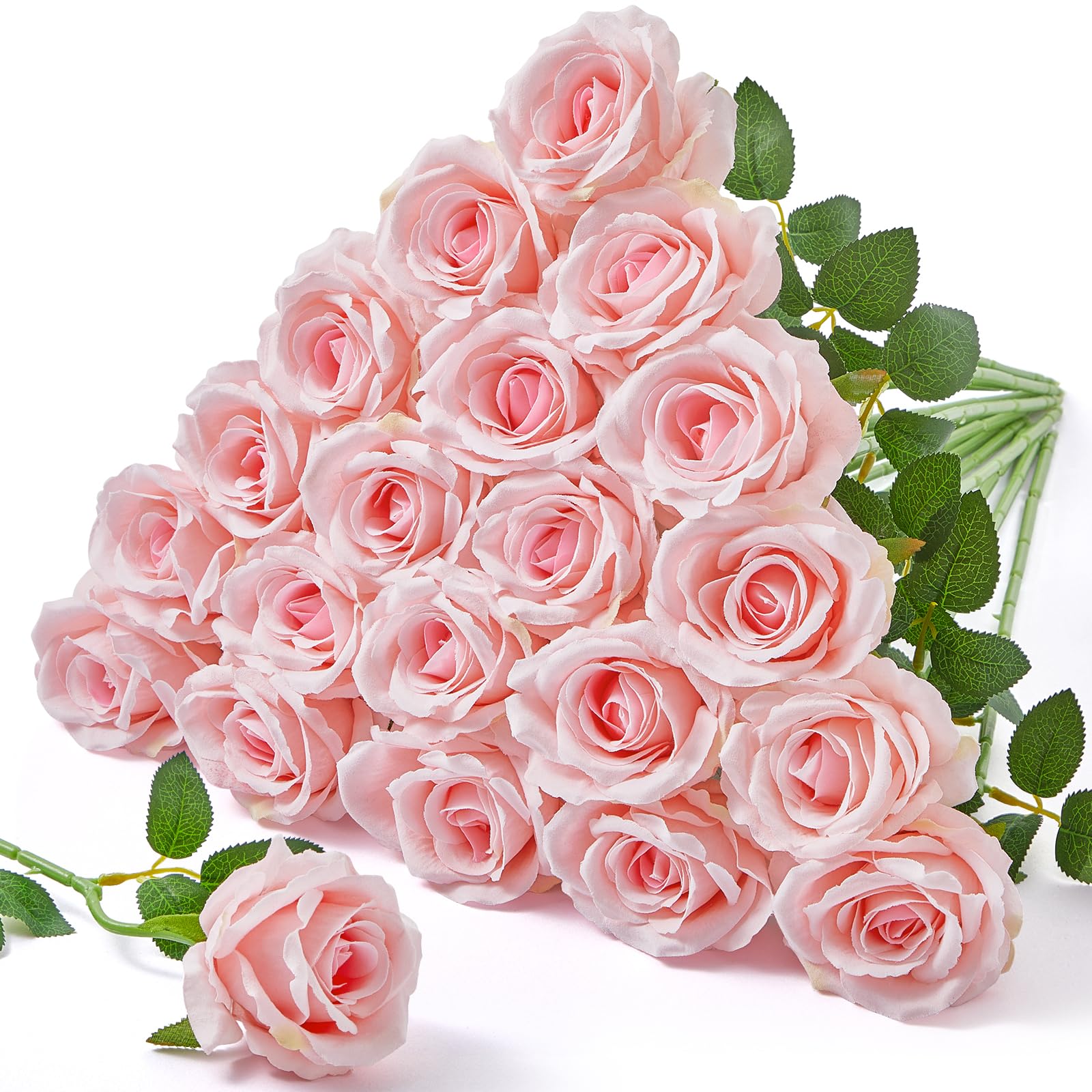 Serwalin ?¥ƒ«?¥ƒ¼?¥ù??¥ù??¥ÿÇ Artificial Roses, Pink ?¥ù??¥ù??¥ù??¥ÿâ?¥ù??¥ÿü Roses Real Touch, Silk Fake Roses Long Stem Realistic Bouquet for Valentine?ÇÖs Day Wedding Table Centerpiece and Home Decor