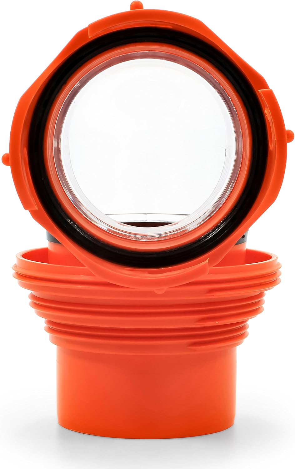 Camco RhinoFlex Clear RV Sewer Hose Elbow with 4-in-1 Adapter | Features a 360-Degree Fitting Rotation and Built-in Gasket for Odor-Tight Protection | Fits 4 Sizes of Dump Station Inlets (39736) : Automotive