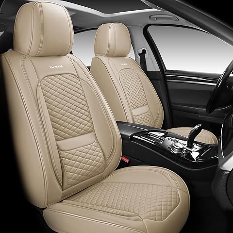 Full Coverage Faux Leather Car Seat Covers Full Set Fit for Cars Trucks Sedans SUVs...