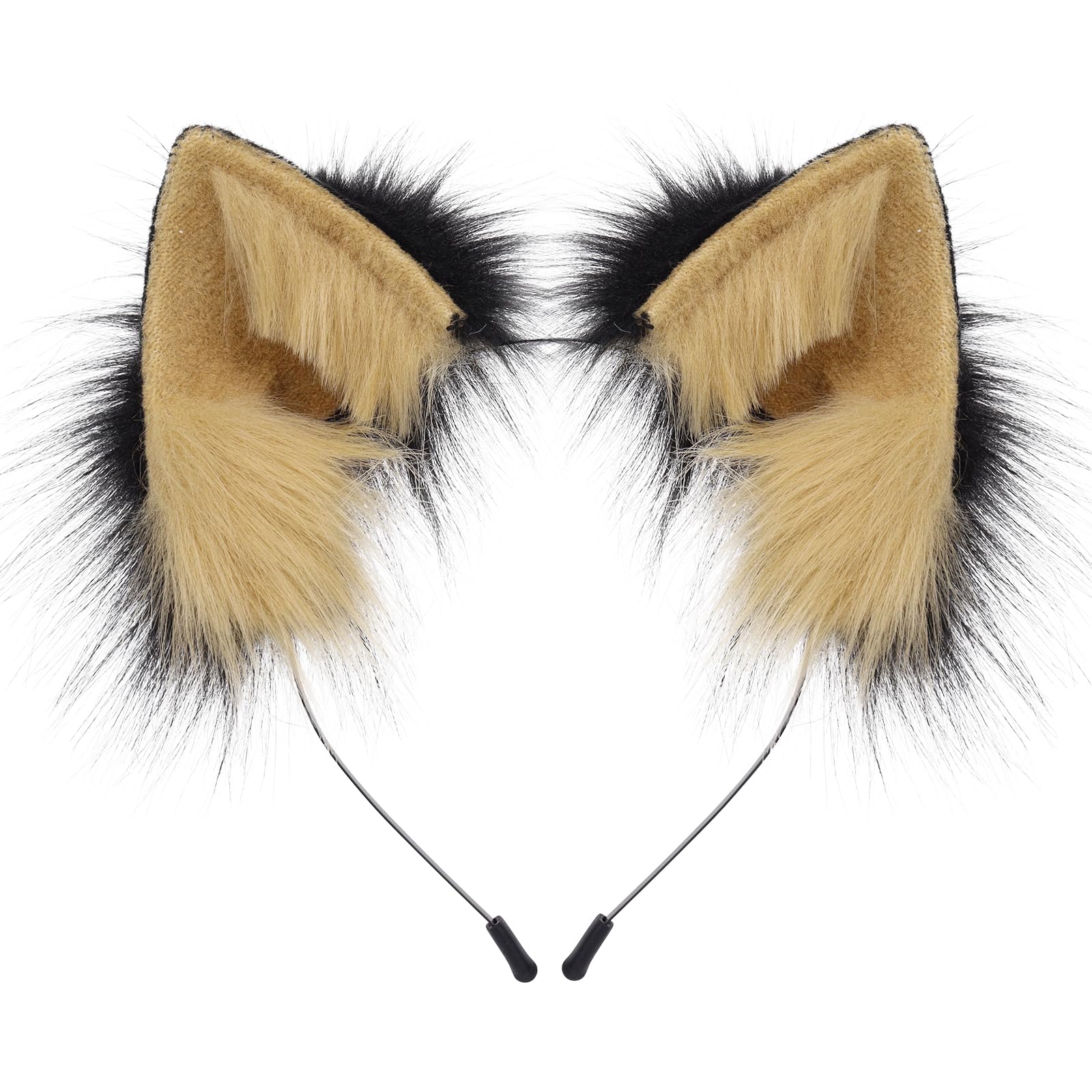 HAOAN Handmade Faux Fur Animal Cat Ears Headband Furry Fox Wolf Hairhoop Headwear Costume Accessory