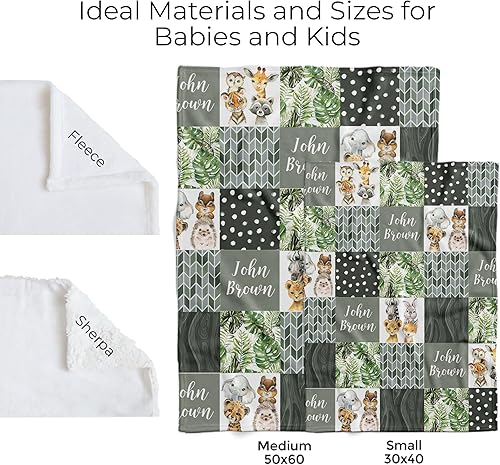 Miniatura 10 de MDPrints - Mantas de bebé personalizadas de dinosaurio para niños, regalos de bebé personalizados con nombre, manta de bebé personalizada, regalo