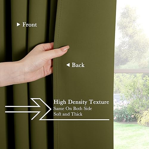 Miniatura 14 de PONY DANCE - Cortinas opacas aisladas térmicamente, set de 2 cortinas opacas con bolsillo para barra / pestaña trasera, paneles de cortinas opacas,