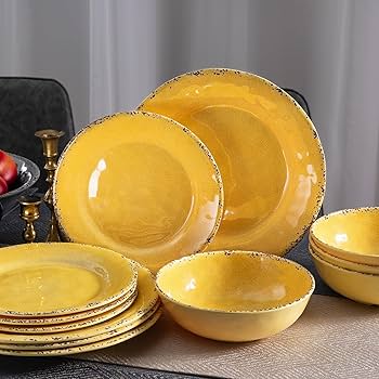 Amazon.co.jp: ZAROCRUS 素朴なメラミン食器セット 4人用 軽量メラミン