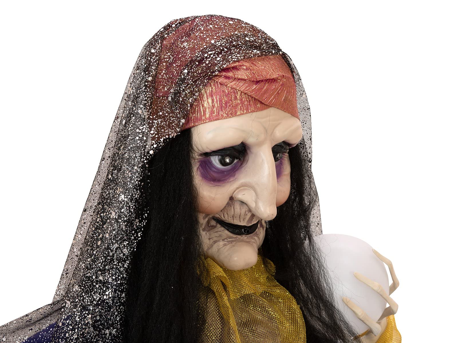 EUROPALMS Figura de Halloween de adivinadora, animada, 50 cm, figura animada con bola mágica