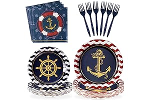 Grencian 96Pcs Nautical Anchor Party Supplies