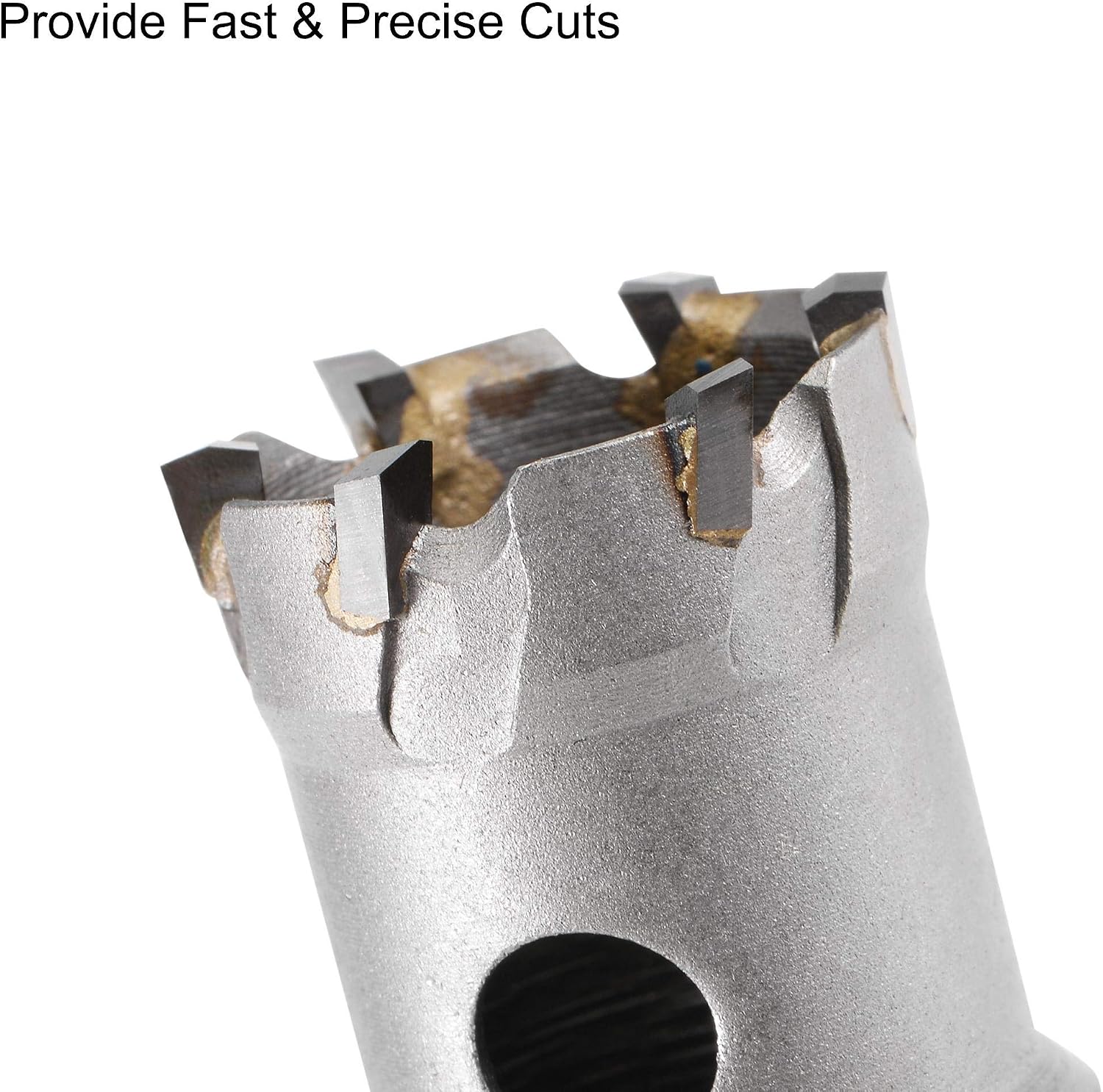 sourcing map 24mm Carbide Hole Cutter, Hole Saws for Stainless Steel Sheet Metal Non-slip Triangular Shank Limit Step - Image 5