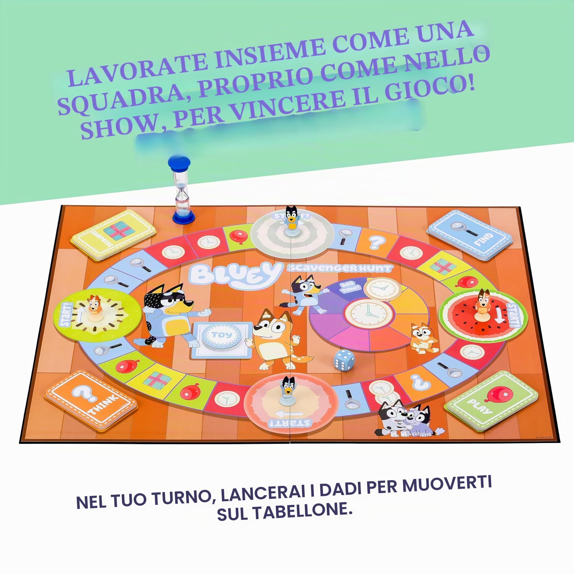 Bluey Gioco di caccia al tesoro Un divertente gioco da tavolo pieno di attività divertenti da eseguire, cose da trovare e domande su Bluey a cui rispondere