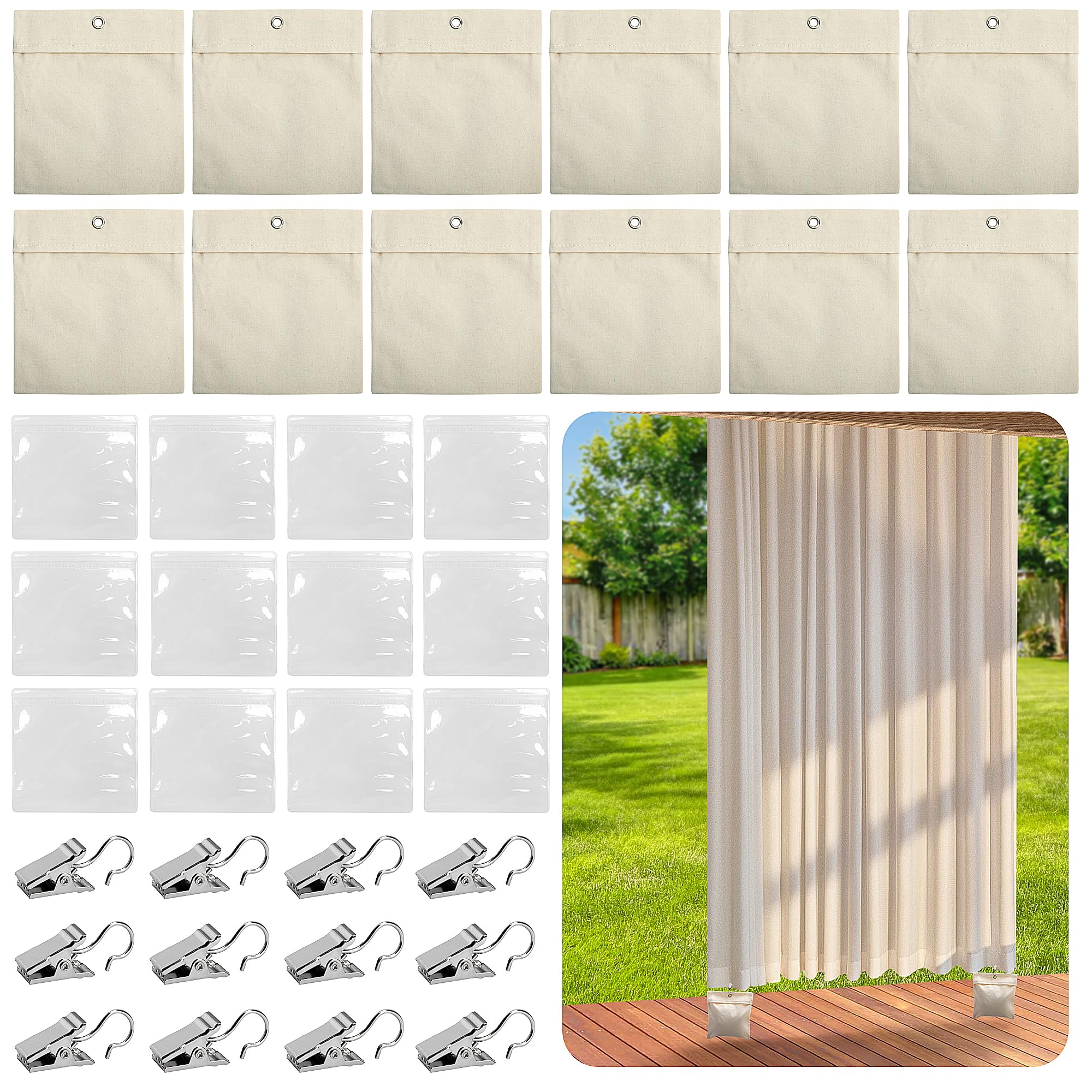 GIONAR Set di 12 borse per pesi, per tende esterne, portatili, portatili, per esterni, per gazebo, cabana, gazebo, tende da giardino