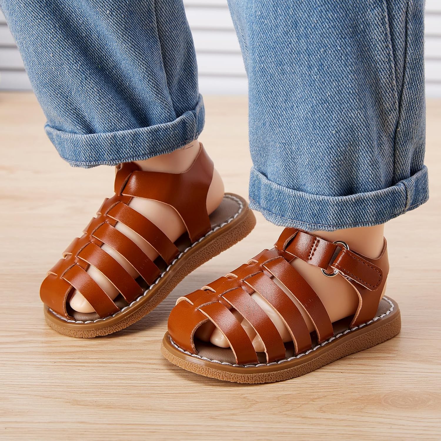 BMCiTYBM Baby Boy Girl Closed Toe Sandals Infant Summer First Walking Shoes Non-Slip Fisherman Sandals 6 9 12 18 24 Months - Image 2