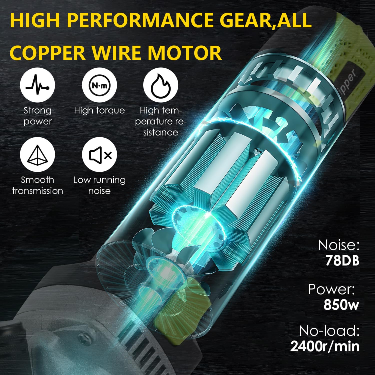 Forbici per Pecore 850w, Tosatrici per Pecore Elettriche Professionali, Kit per Toelettatura del Bestiame da Allevamento A 6 velocità con Lame, Tosatrici per Capre per Carichi Pesanti