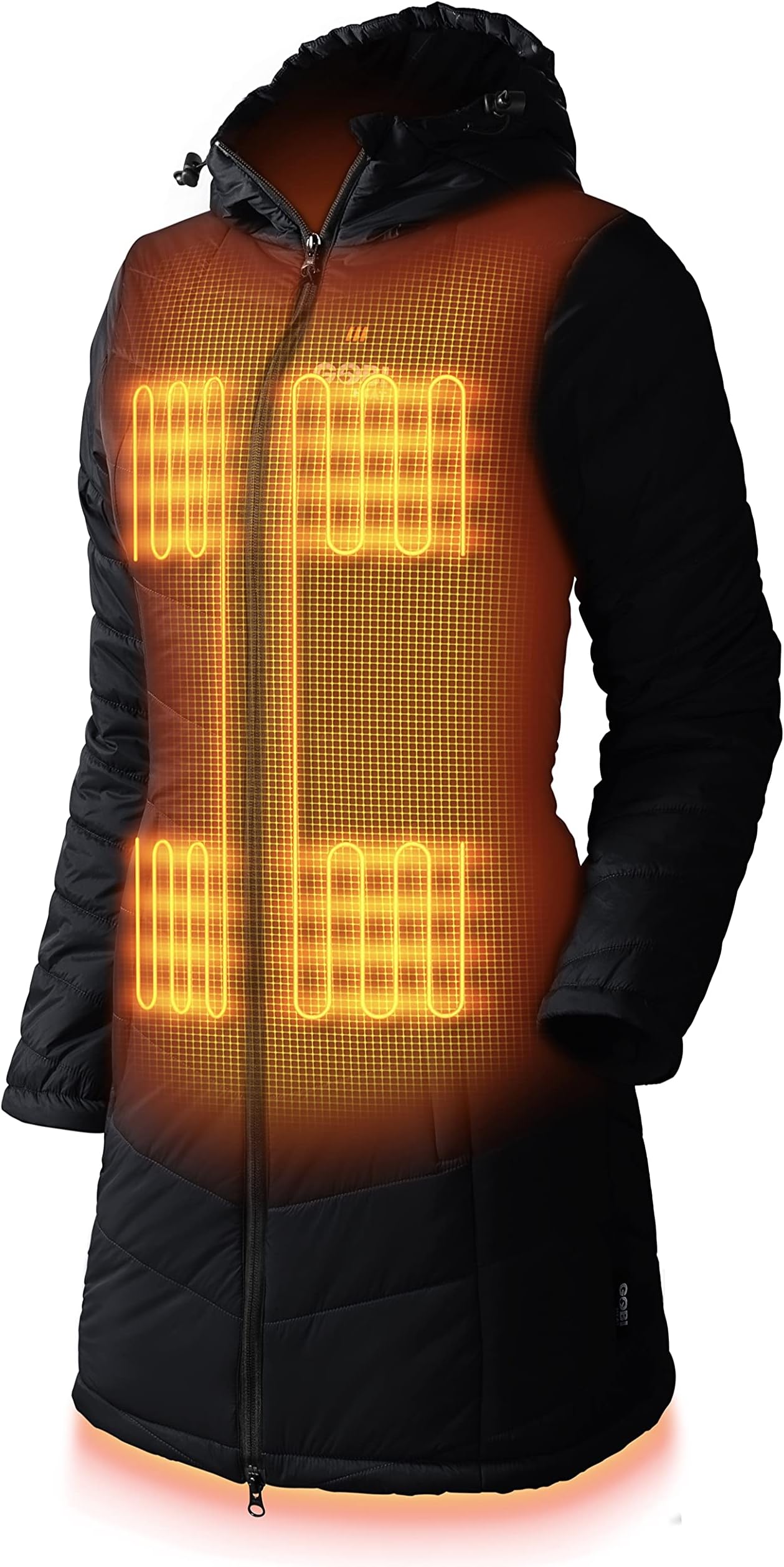 Victoria Women’s Long Puffer Heated Jacket - 9 hrs of Heat | 5 Heat Zones | With Battery & Charger | Machine Washable | All Day Warmth | 2XL
