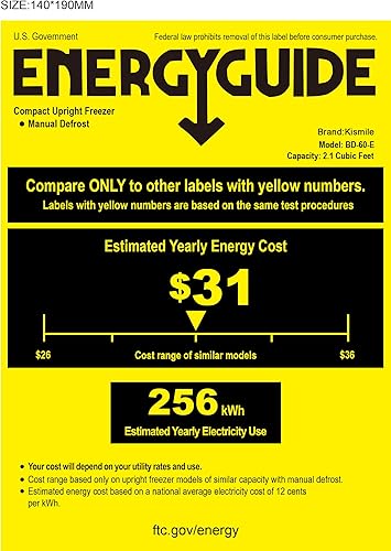 Miniatura 15 de Kismile Congelador vertical, mini congelador de 3.0 pies cúbicos con puerta individual reversible, estantes extraíbles, congelador pequeño con Blanco