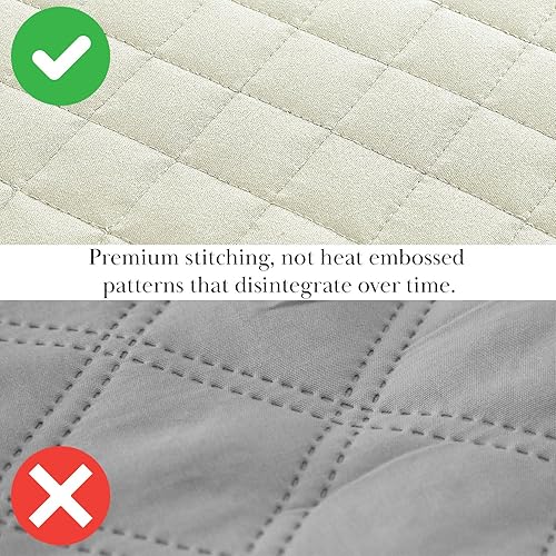 Vista 57 de Fundas Southshore Fine Linens Vilano Springs, para almohada, acolchadas, Microfibra, Pizarra, 20" x 36" 01 - Blanco brillante