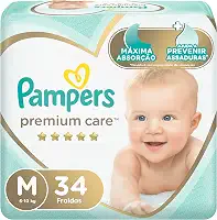 Fralda Pampers Premium Care Tamanho M 34 Unidades