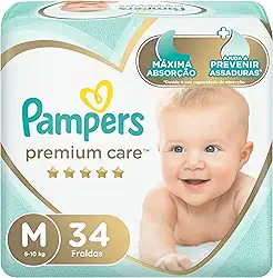 Fralda Pampers Premium Care Tamanho M 34 Unidades