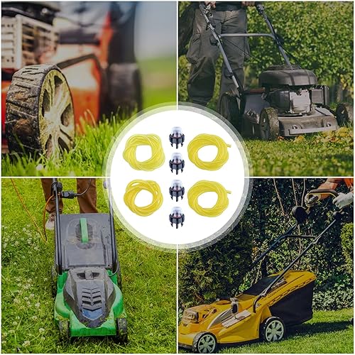 Miniatura 6 de Atunee Tubo de manguera de línea de combustible de 4 tamaños de 4 pies de largo + paquete de 4 bombillas de imprimación para recortadora Husqvarna