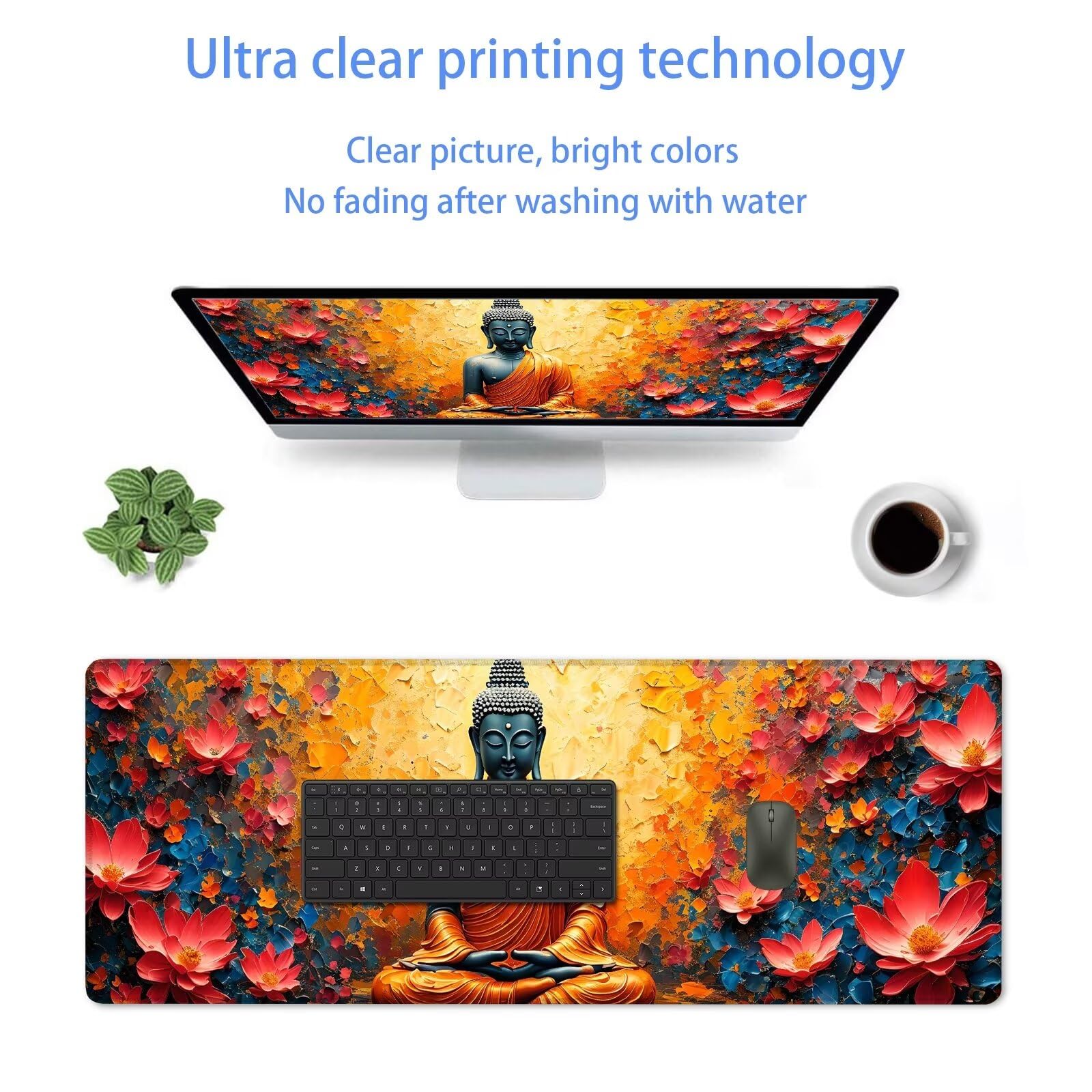 Rosso Tappetino Mouse Gaming, Tappetino Mouse XXL 1200 x 500 mm, Tappetino Mouse zen, Mouse Pad con Base Antiscivolo, Bordi Cuciti Tappetino per Mouse, Tappetino Mouse Gaming di Alta Precisione S-262