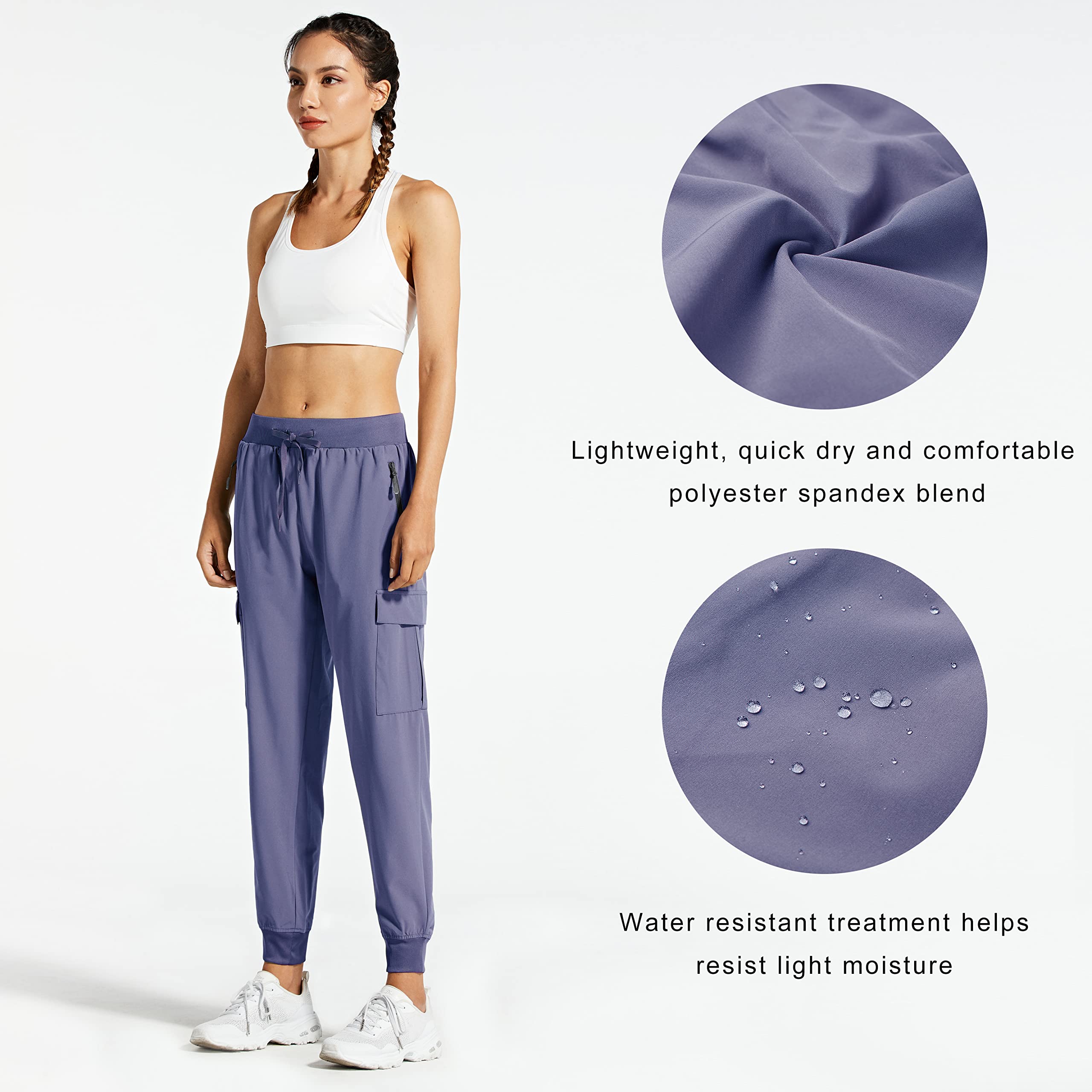 Libin Pantaloni da Cargo Jogging da Donna Leggeri ad Asciugatura Rapida Escursionismo Trekking Pantaloni da Traspiranti Allenamento Casual Pantaloni All'aperto
