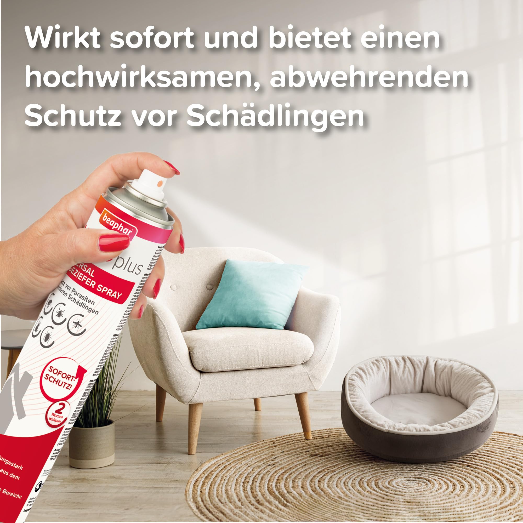 BEAPHAR - VETOplus Universal Ungeziefer Spray - Geeignet Gegen Flöhe, Bettwanzen, Zecken, Mücken, Herbstgrasmilben - Sofortschutz, Bis Zu Zwei Wochen Wirksam - 750ml